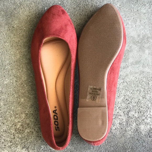 1 Left Soda Rust Brown Almond Toe Ballerina FLATS - Picture 8 of 8